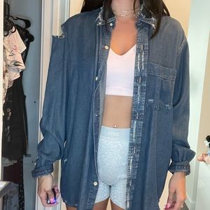 Nasty Gal denim button up